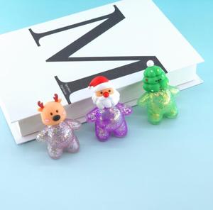 Jouet souple anti-stress à rebond lent en forme de bonhomme de neige, sapin de Noël, Père Noël et renne, en maltose à paillettes et sequins - Product Image 2