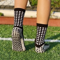 Chaussettes de football Grip Crew personnalisées de qualité Chaussettes de compression Cyclisme Chaussettes de football antidérapantes pour adultes