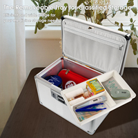 Trousse médicale extra-large en alliage d'aluminium argenté, boîte de rangement verrouillable pour médicaments, multifonctionnelle, capacité 10-20L, rectangulaire, pour usage domestique