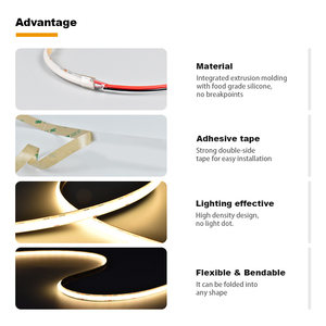 Tira de Luz LED Flexible SOB, 320 LED/m, Alta Densidad, Regulable, Blanco Cálido a Blanco Frío, 2700K-6000K, CRI>90, 8mm de Ancho, para Bordes de Gabinetes - Product Image 2