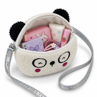 Pochette cosmétique en polaire sherpa douce avec patch en chenille duveteuse pour le maquillage et le rangement personnel