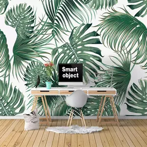 De 3D papel pintado Mural nórdica Tropical de hoja de plátano sofá de la sala de TV Fondo papeles de pared casa decoración Papier Peint