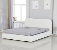 Lit Moderne de Luxe Design pour Chambre à Coucher, Cadre de Lit Capitonnée Ajustable 180x200 avec Rangement