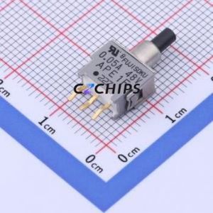 APE1F-2M-10-Z Push Button Switch Through hole Component (THT) Switch Single Pole Double Throw Round Plunger Through Hole 50mA - Product Image 1