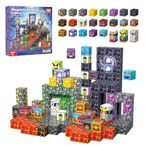 200 Pièces Blocs de <span class=keywords><strong>Construction</strong></span> Magnétiques Pixel Cave 3D Aventure STEM Éducatifs Créatifs avec Élément Cristal de Lave - Product Image 1