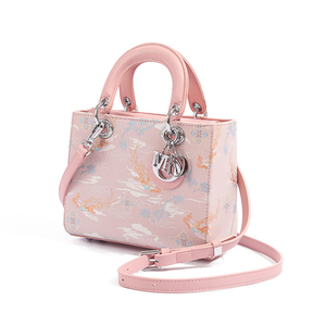 Borsa da donna lucida con motivo a drago rosa orientale, manico superiore e cinturino a tracolla, Hardware in <span class=keywords><strong>argento</strong></span> moda di lusso per tutti i giorni - Product Image 3