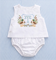 Ensemble de couches pour bébé bleu et rose vierge monogramme personnalisé Boutique en coton tissé pour enfants, garçons et filles