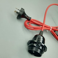 Juego de Cable Trenzado Colorido para Lámpara E27 con Enchufe AU y Interruptor de Atenuación para Lámpara Colgante DIY
