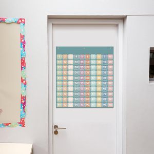 Tabla de Cien Números con Bolsillos, 27.5 x 29.5 Pulgadas, Tarjetas con Números del 1 al 100, Herramienta de Aprendizaje de Matemáticas para Niños - Product Image 6