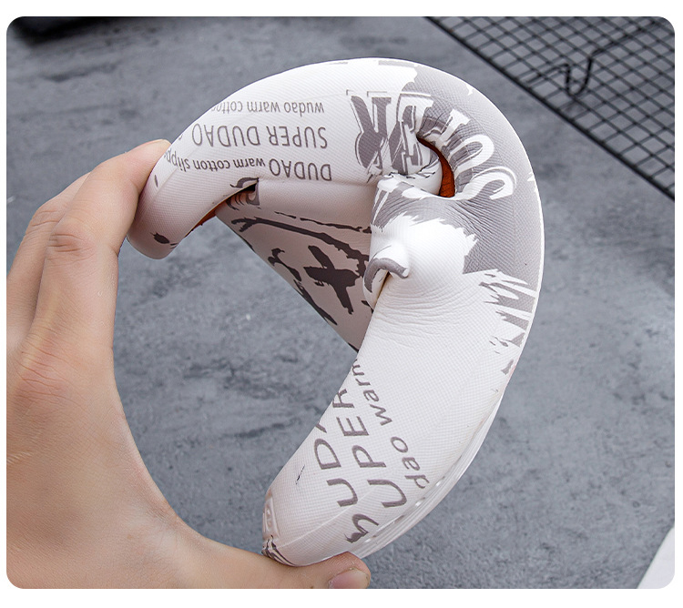 Women Men Graffiti Pattern Platform Slippers Sandals Outdoor Summer Beach Slides