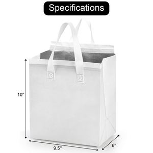 Sacs isothermes écologiques en non-tissé de qualité alimentaire avec logo personnalisé sérigraphié et poignée longue - Product Image 2