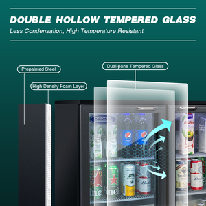 Refrigerador de Bebidas de 11.3 Pies Cúbicos, Enfriador de 53 Pulgadas con 3 Puertas de Vidrio, Barra Trasera, Refrigerador Comercial de Exhibición para 480 Latas de Cerveza y <span class=keywords><strong>Vino</strong></span> - Product Image 6