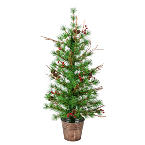 Co-Arts Décorations de porte d'entrée de 3 pieds Arbre de Noël à aiguilles moelleuses avec pot - Product Image 1