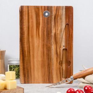 Legno di Acacia tagliere quadrato con burro e formaggio coltelli lavabili in lavastoviglie inciso a Laser 1.5cm di spessore pezzo unico domestico - Product Image 4