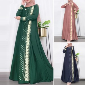 Abaya Nida de Luxe Brodé et Perlé, Style Modeste Musulman, Robe Longue <span class=keywords><strong>Islamique</strong></span> à Manches Longues, Coupe Ample Respirante, Décontractée Printemps, Style Dubaï - Product Image 2