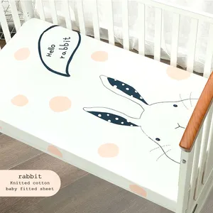 Muslin Tree Custom Print Winter Muslin Cotton Cartoon Baby Fitted Bed Sheet For Baby