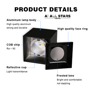 Lampu Sorot Bawah 7W 12W 15W, Kepala Ganda <span class=keywords><strong>45</strong></span> Derajat Lebar Sorot Permukaan Dipasang LED Bentuk Persegi Lampu Sorot Bawah 2/3/3, 5/4 Inci - Product Image 4