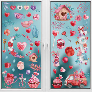 Meilleure vente vacances atmosphère mignon arc fenêtre autocollants dessin animé décoration de noël <span class=keywords><strong>vitrine</strong></span> armoire verre fenêtre autocollants - Product Image 2