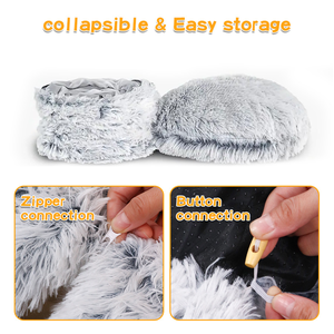 Winterkattentunnel, langharig kattenbed voor het warm houden van huisdieren, opvouwbaar kattenbed - Product Image 5