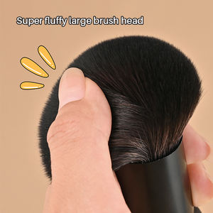 OEM/ODM Brosse à maquillage plate à double tête en poils synthétiques, pour <span class=keywords><strong>poudre</strong></span> <span class=keywords><strong>libre</strong></span>, avec tête éponge portable, double usage sec et humide, outil de beauté en métal - Product Image 4