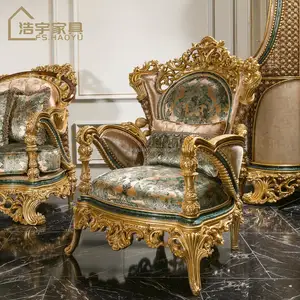 Uperior Quality Antique Wood Luxury Sofa Chair European Style Designer Furniture Luxury Living Room Sofa With Manufacturer Price