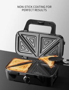 <span class=keywords><strong>Piastra</strong></span> Elettrica 3 in 1 da 1200W in Acciaio Inox per Sandwich, Waffle e Grill con 3 Piastre Rimovibili e <span class=keywords><strong>Tostapane</strong></span> per Sandwich Profondi - Product Image 3