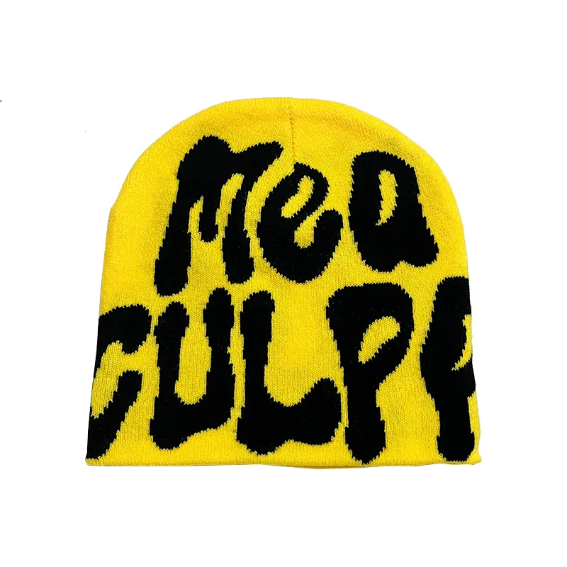 Moda Y2k Spider Beanie Hat lana acrílico gorro de punto invierno cálido Streetwear MEA diseño sombreros para mujeres hombre adolescentes