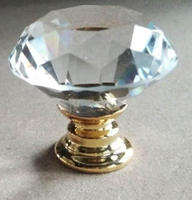 Boutons de meubles en cristal en forme de diamant, bouton de tiroir de placard, poignée de cuisine, bouton de porte de placard en verre