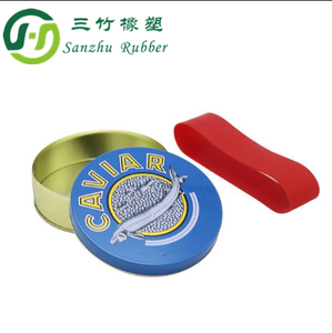 Nuovo LOGO personalizzato elastico con manicotto in gomma siliconica per uso alimentare per caviale in scatola - Product Image 6