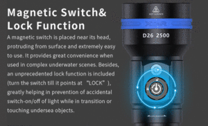XTAR D26 2500lm <strong>Diving</strong> <strong>Flashlight</strong> IPX8 Waterproof Scuba <strong>Torch</strong> Senter Buat Air Laut <strong>Flashlight</strong> For Seawater <strong>Diving</strong> <strong>Flashlight</strong> - Product Image 4