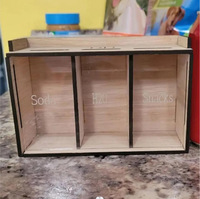 Tirelire en bois à trois compartiments pour enfants Boîte à monnaie transfrontalière amovible pour l'épargne