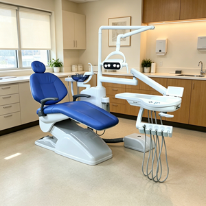 Sillón Dental Premium para Clínicas Privadas con Cojines Acolchados Confortables y Taburete Redondo para Médico para Clínicas de Alta Gama - Product Image 1