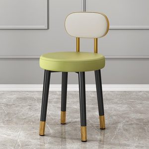 Sedia con schienale per <span class=keywords><strong>casa</strong></span>, sedia da tavolo da pranzo, sgabello rotondo per piccole abitazioni, sgabello per camera da letto, sgabello per nail art, sedia semplice per trucco - Product Image 5