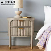 WISEMAX FURNITURE Table de chevet en bois massif de style américain moderne avec 2 tiroirs pour hôtel, villa, appartement