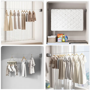 Paquete de secado de polea de acero inoxidable, cuerda portátil extensible montada en la pared, <span class=keywords><strong>tendedero</strong></span> retráctil para exteriores - Product Image 6