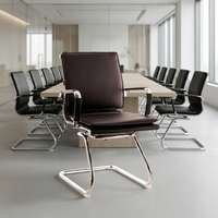 Chaise de bureau ergonomique pivotante moderne en PU avec accoudoirs pour personnel et visiteurs, prix compétitif, vente en gros