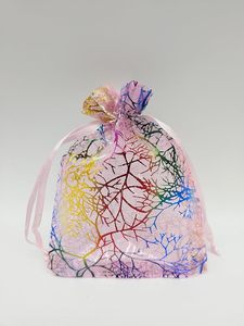 Sacchetti Regalo in Organza Stile <span class=keywords><strong>Coralline</strong></span> per Giocattoli, Caramelle, Cioccolato, Feste, Natale, Matrimoni, Colorati con Garza Dorata - Product Image 4
