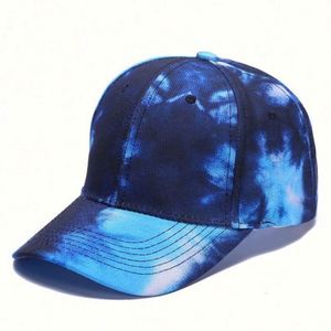 Summer Hip-hop Denim Baseball Cap with 3D Embroidery and Metal Buckle Closure <b>Tie</b>-Dyed Pattern for Unisex Outdoor Use - Product Image 2
