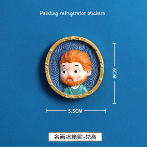Résine réfrigérateur autocollant 3d tridimensionnel monde célèbre peinture personnages bijoux cadeaux arts et artisanat <span class=keywords><strong>aimant</strong></span> autocollant - Product Image 5