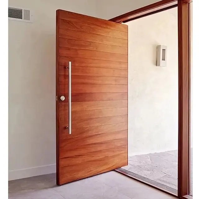 Chambre à coucher en bois massif moderne avec portes célèbres, Design de salle pivotante, portes intérieures en bois