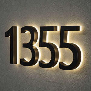 Numéros lumineux modernes en acier inoxydable rétroéclairé, lettres d'adresse <span class=keywords><strong>de</strong></span> chambre d'hôtel, enseigne lumineuse LED, numéros <span class=keywords><strong>de</strong></span> <span class=keywords><strong>maison</strong></span> - Product Image 5