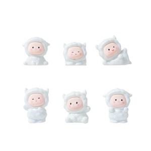 Figurine de mouton miniature en résine, accessoire artisanal de décoration intérieure en forme d'animal - Product Image 1