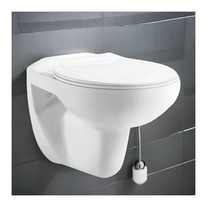 Ensemble de toilette monobloc bon marché pour salle de bain, cuvette suspendue murale avec siphon en P pour les toilettes - Product Image 1