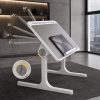 Table de lit moderne pour ordinateur portable avec verrouillage d'angle rotatif, plateau élégant avec tiroir de rangement pour télétravailleurs et lits mezzanine