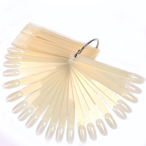 แผ่นโชว์สีเจลรูปพัดสีชมพูใสธรรมชาติ 50 ชิ้น แผ่นฝึกทำเล็บรูปพัด - Product Image 6