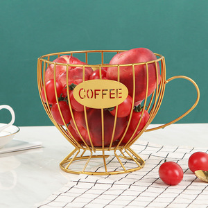 Iron Wire Fruit Basket Round 1-3L Durable Standing Type Food Container Metal Baskets - Product Image 3