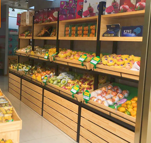 Nhiệm Vụ Nặng Nề Một Mặt Hiển Thị Giá Kệ Công Suất Lớn Khô Trái Cây Tươi Hạt Thực Phẩm Lưu Trữ Giỏ Cho Siêu Thị Gỗ Kim Loại - Product Image 5