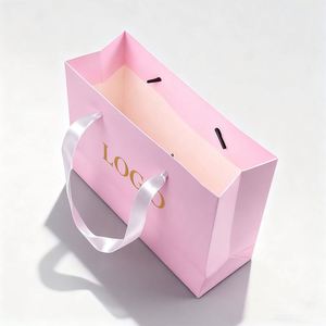 Bolsa de Regalo de Papel de Arte de Lujo, Ecológica y Duradera, con Asa de Cinta, Papel Blanco para Compras - Product Image 1