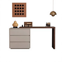 Ensemble de coiffeuse de chambre amovible, table de maquillage avec commode, panneau écologique en bois massif et tiroirs en bois massif