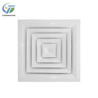 Diffuseurs de conduits d'air du système HVAC de bureau moderne Grilles de ventilation carrées de haute qualité Diffuseur d'air en alliage d'aluminium étanche